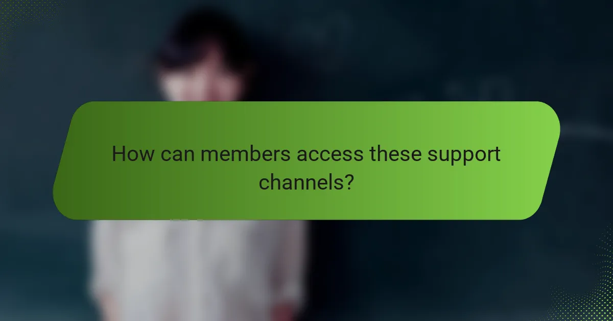 How can members access these support channels?