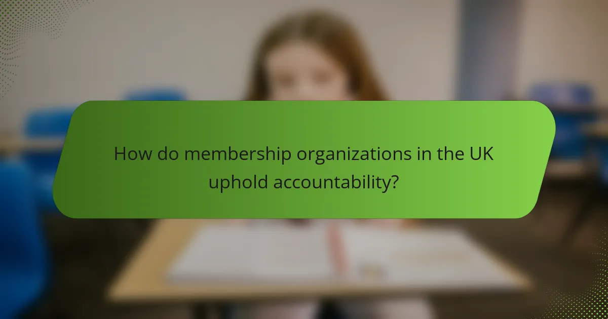 How do membership organizations in the UK uphold accountability?